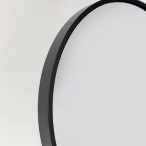 Melody Maison Round Black Wall Mirror - 40cm x 40cm