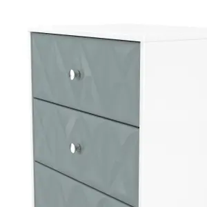 San Jose Ready assembled Duck egg blue & white 4 Drawer Chest (H)1063mm (W)746mm (D)395mm