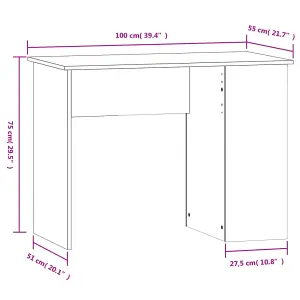 Berkfield Desk Grey Sonoma 100x55x75 cm Engineered Wood