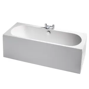 Ideal Standard Tesi White Rectangular Square Bath Double ended Bath with 0 Tap holes (L)169.5cm (W)69.5cm