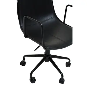 Interiors By Premier Claw Base Black Leather Home Office Chair, Upholstered Seat Of Office Chair, Height Adjustable Swivel Chair