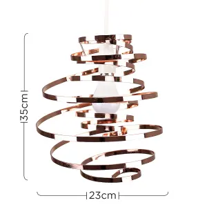 ValueLights Bensson Contemporary Copper Metal Double Ribbon Spiral Swirl Ceiling Light Pendant