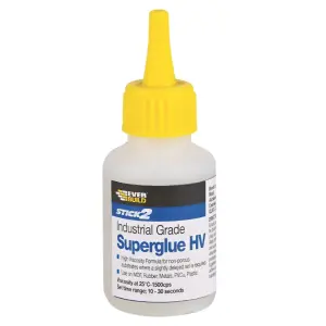 Everbuild HV20 Stick 2 Industrial Grade High Viscosity Glue, Clear, 20 g (Pack Of 6)