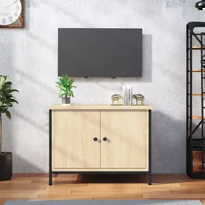 Berkfield TV Cabinet with Doors Sonoma Oak 60x35x45 cm Engineered Wood