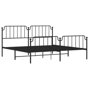 Berkfield Metal Bed Frame without Mattress with Footboard Black 193x203cm