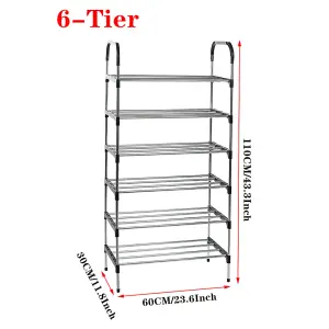 6 Tiers Shoe Rack Shoe Storage Organizer Shelf Space Saving Display Shelves