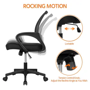 Yaheetech Ergonomic Mid-back Mesh Office Chair - Black