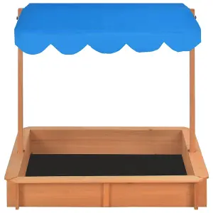 Berkfield Sandbox with Adjustable Roof Firwood 115x115x115 cm