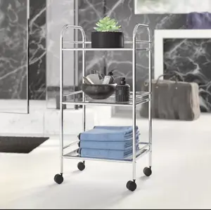 LUCY 3 TIER BATHROOM/KITCHEN/BEAUTY SALON STORAGE TROLLEY