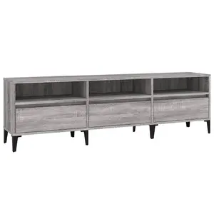 Berkfield TV Cabinet Grey Sonoma 150x30x44.5 cm Engineered Wood