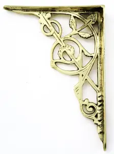 Castelion Single Medium Brass Trellis Shelf Bracket