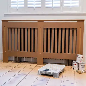 Unfinished Vertical Line Radiator Cover - Large