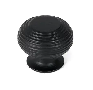 Matt Black Beehive Cabinet Knob 40mm