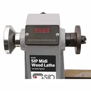 SIP Variable Speed Midi Wood Lathe - Wood - L40 x W18 x H89 cm