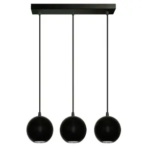 Luminosa Midway Straight Bar Pendant Ceiling Light Black 40cm