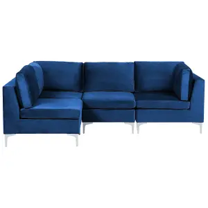 Corner Sofa EVJA Navy Blue Velvet Right Hand