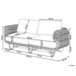 Garden Sofa DOLCEDO Rattan Beige 2 Seater