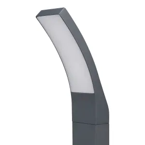 GoodHome Gambell Dark grey Mains-powered (wired) 1 lamp Integrated LED Outdoor Post light (H)600mm