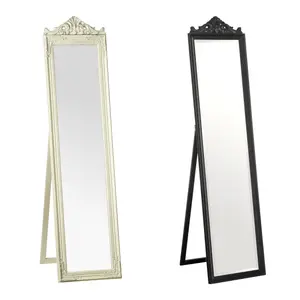 Interiors by Premier Boudoir Floorstanding Mirror with Matt Black Finish