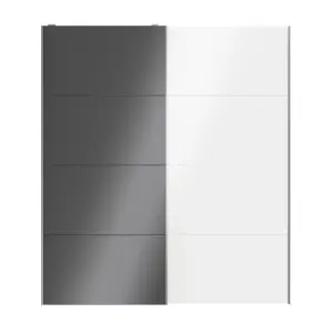 Atomia Panelled Anthracite & white High gloss 2 door Sliding Wardrobe Door kit (H)2250mm (W)2000mm