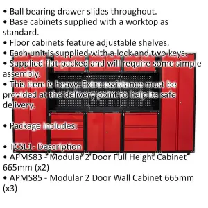 Heavy Duty Modular Garage Storage System - 3.3m Workshop Cabinets for Ultimate Organization