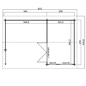 Lasita Scothern Summer House - 5.9m x 3.7m - Log Cabin with Veranda Double Glazed