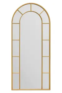 MirrorOutlet The Arcus Gold Arched Leaner Garden Wall Mirror 190CM X 85CM