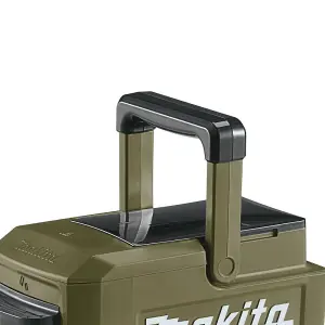 Makita Olive 18v20L Cooler/Warmer Cool Box Wheeled + Plug + Coffee Maker Machine