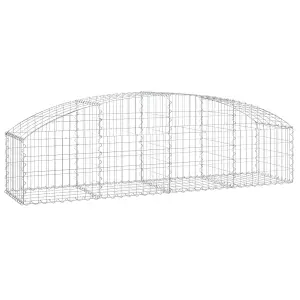 Berkfield Arched Gabion Basket 200x50x40/60 cm Galvanised Iron