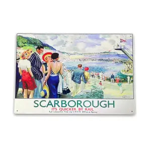 Vintage Metal Sign - British Railways Retro Advertising, Scarborough