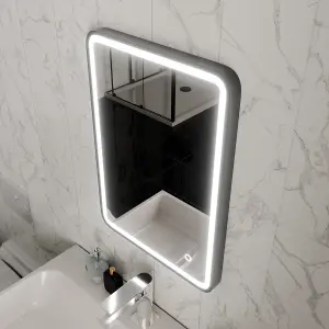 Harper & Harlow 400x600 Vela Matt Black LED Illuminated Bathroom Mirror