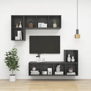 Berkfield Wall-mounted TV Cabinet Grey 37x37x107 cm Engineered Wood