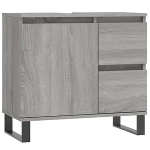 Berkfield Bathroom Cabinet Grey Sonoma 65x33x60 cm Engineered Wood