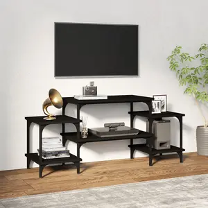 Berkfield TV Cabinet Black 117x35x52 cm Engineered Wood