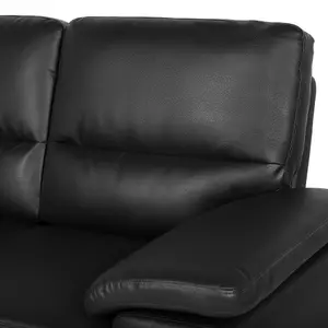 2 Seater Faux Leather Sofa Black VOGAR