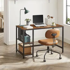 VASAGLE Computer Desk Industrial Design PC 2 Shelves on Right or Left Side Work Table for Office Living Room Lightweight Mounted