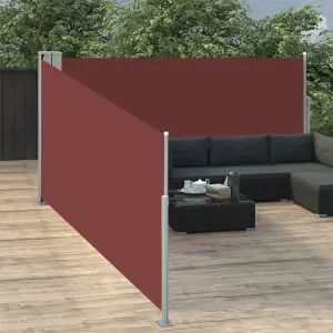 Berkfield Retractable Side Awning Brown 100x1000 cm