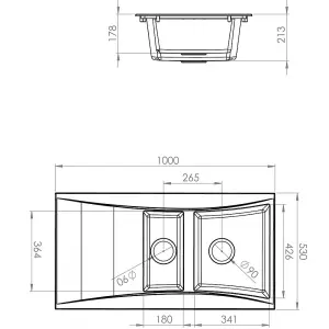 Astini Xeron 1.5 Bowl White SMC Synthetic Reversible Kitchen Sink & Waste