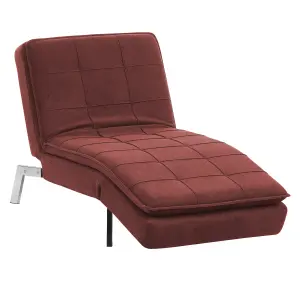 Fabric Chaise Lounge Red LOIRET