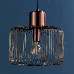 Anson Lighting Leone single pendant in antique copper finish