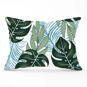 Tropical Pattern With Bright Plants And Flowers Cushions 33cm x 48cm