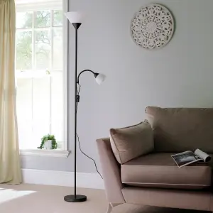 Mother and Child Floor Lamp Black White 180cm Tall