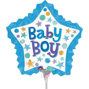 Amscan Baby Boy Star Foil Balloon Blue/White (One Size)