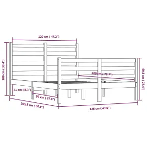 Berkfield Bed Frame Solid Wood Pine 120x200 cm