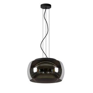 Lucide Olivia Modern Pendant Light 40cm - 3xE27 - Smoke Grey