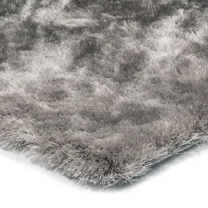 Tungsten Super Soft Shaggy Handmade Modern Plain Sparkle Easy to Clean Rug For Dining Room Bedroom Living Room-200cm X 300cm