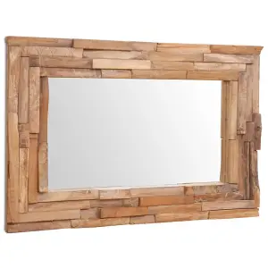 Berkfield Decorative Mirror Teak 90x60 cm Rectangular