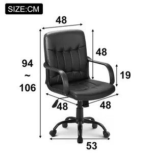 High Back Mesh Desk Swivel Chair for Home Office Adjustable Height Executive Chair Recline Mesh Seat