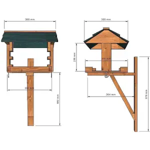 Maypole Wall-Mounted Adjustable Bird Table With Easy Clean Removeable Base