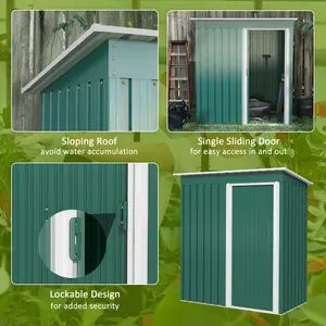 Brayle 5 ft. x 3 ft. Galvanised Steel Pent Storage Shed